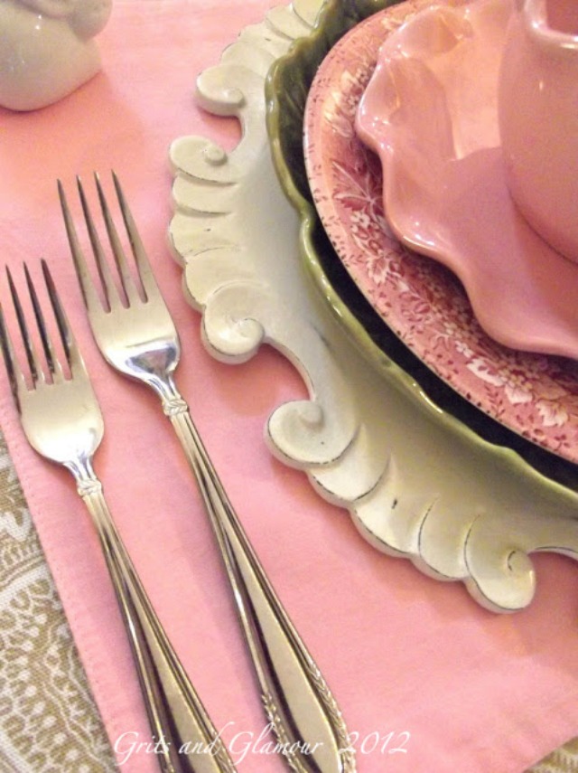 Spring Tablescape in Paisley and Pink - The Everyday Home - www.everydayhomeblog.com