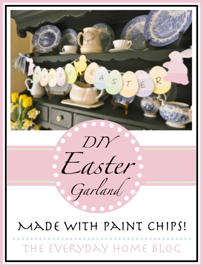 DIY Easter Egg Paint Chip Garland  /  The Everyday Home  / www.everydayhomeblog.com