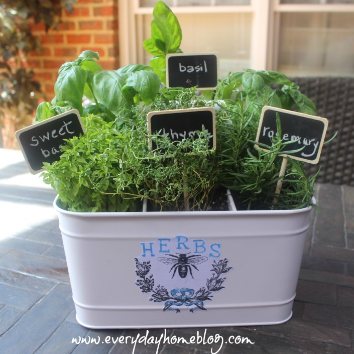 Decoupaged Herb Planter by The Everyday Home