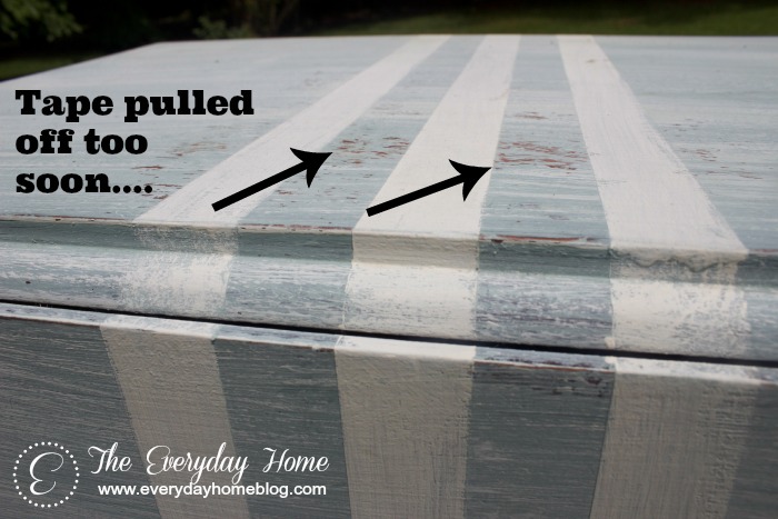How to Paint a Grain-Sack Painted Table by The Everyday Home #anniesloan #paintedfurniture #grainsack #frogtape