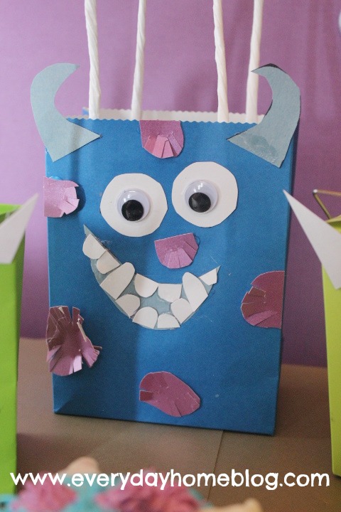 Monsters Inc Halloween Bags and Cupcakes at The Everyday Home