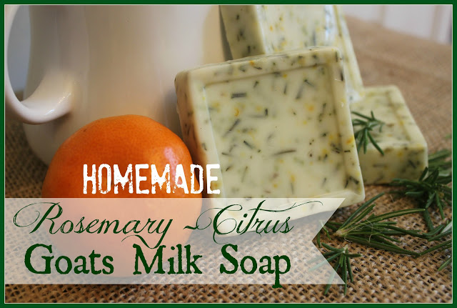 Homemade Rosemary-Citrus Goats Milk Soap by The Everyday Home #going green #organic #homemadeproducts #soap