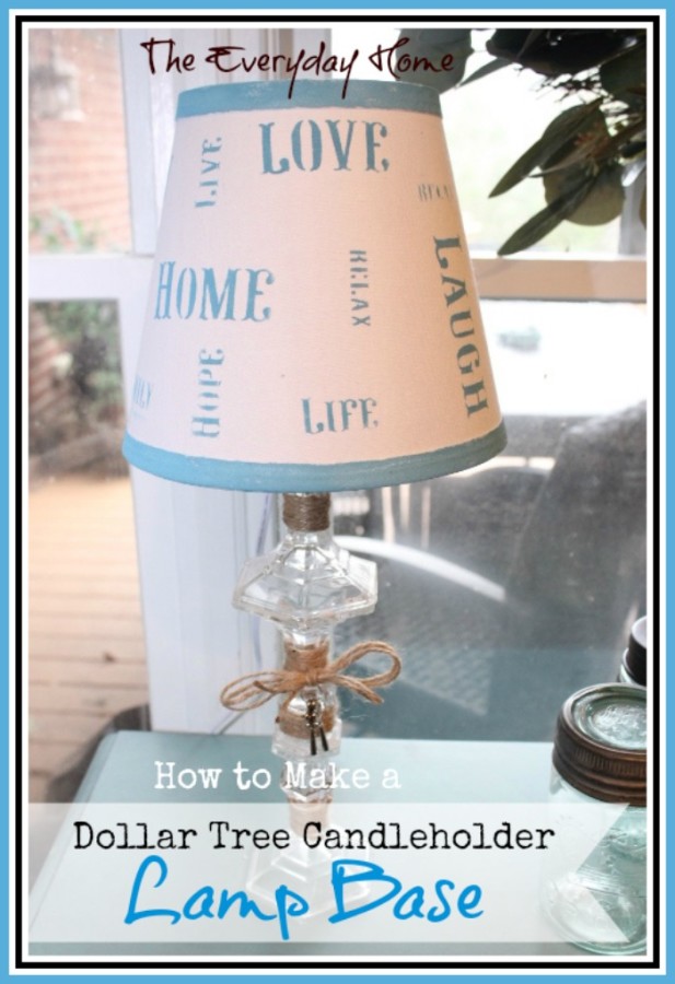 Dollar Store Candleholder Lamp Base by The Everyday Home - Great Dollar Store Challenge  #DollarStoreChallenge #DollarStore #MarthaStewart #Michaels #Lowes