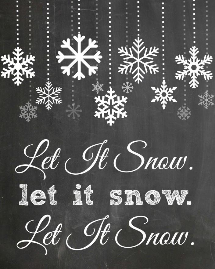 Let It Snow - FREE Chalkboard Printable by The Everyday Home Blog