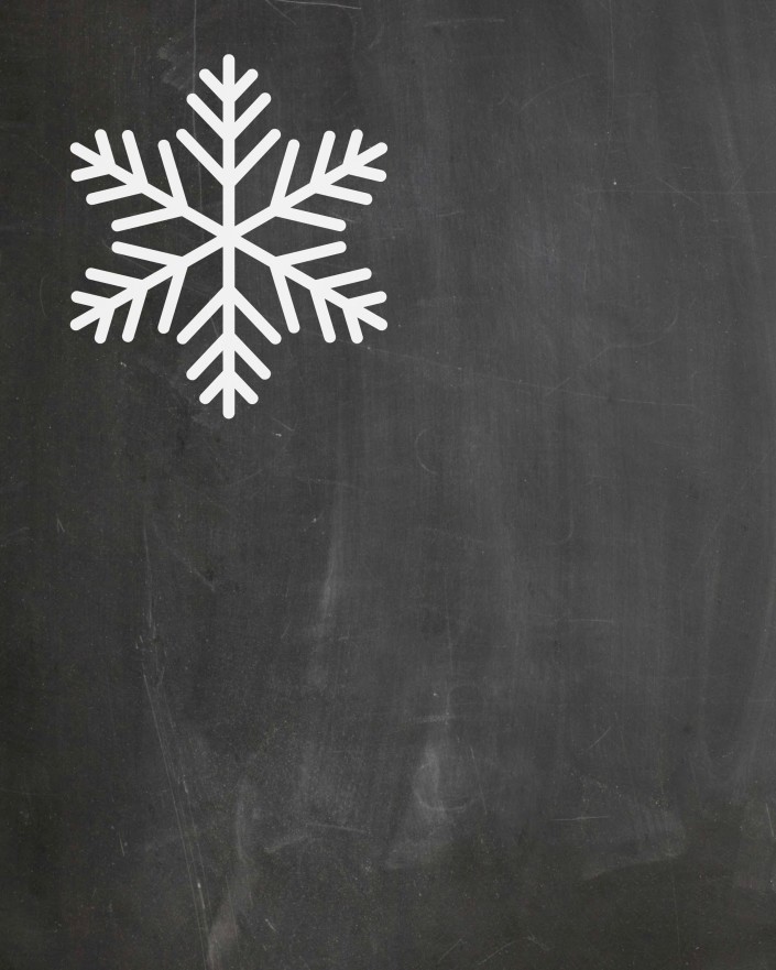 "Snowflake1" - FREE Chalkboard Printable by The Everyday Home Blog