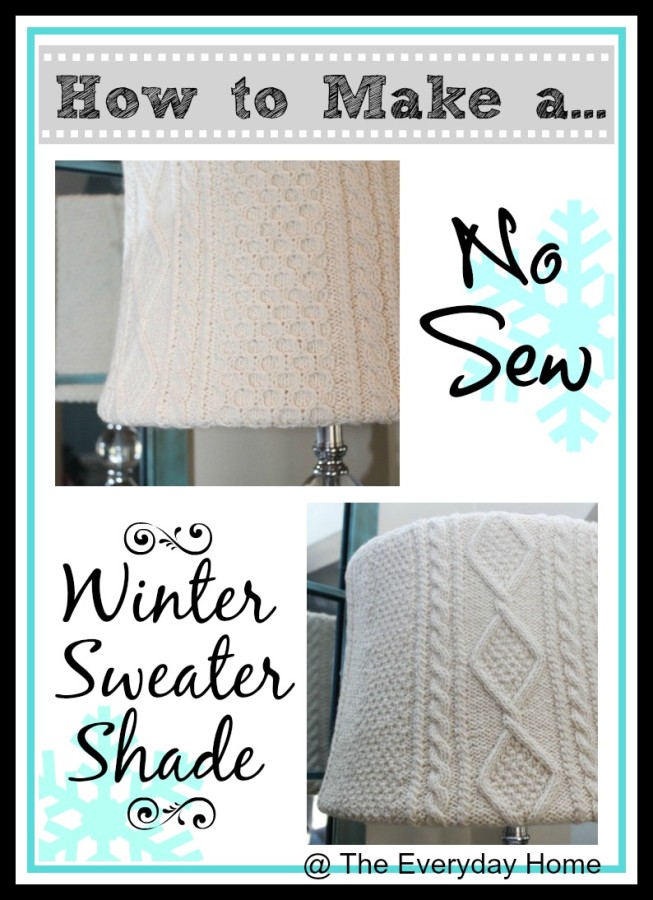 How to Make a No-Sew Sweater-Covered Lampshade by The Everyday Home Blog