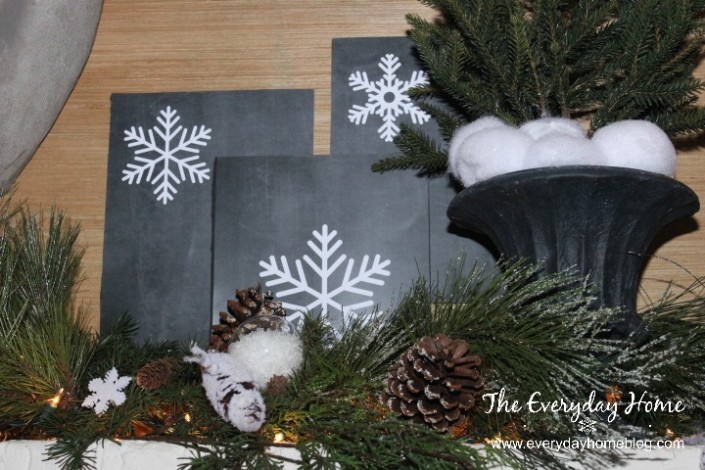 Creating a Winter Mantel and 5 FREE Winter Printables by The Everyday Home Blog