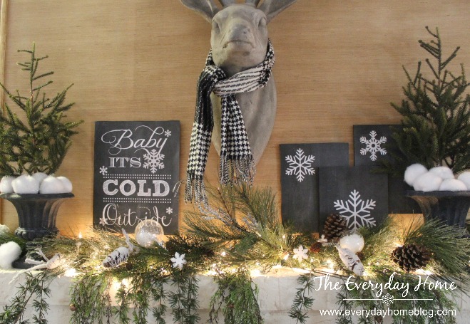 Creating a Winter Mantel and 5 FREE Winter Printables by The Everyday Home Blog