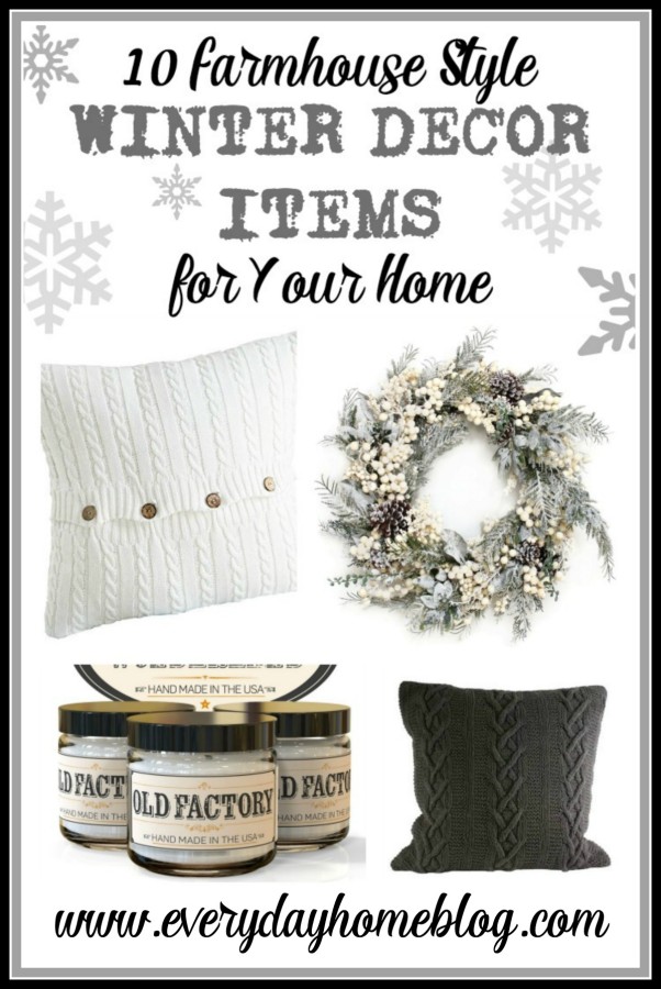 10 Farmhouse Style Winter Decor Items for Your Home | The Everyday Home | www.everydayhomeblog.com