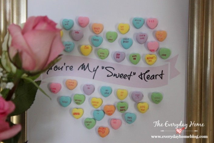 How to Create Sweetheart Art with Candy | The Everyday Home | www.everydayhomeblog.com
