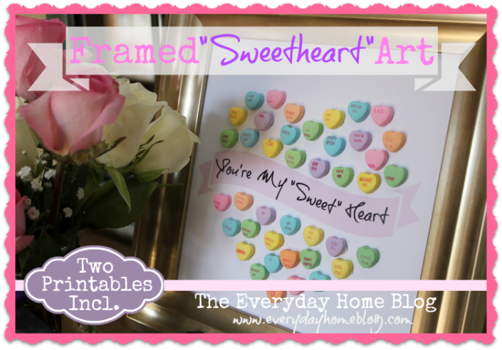 Framed Sweetheart Candy Art by The Everyday Home #Michaels #ValentinesDay #ValentinesCrafts #printables
