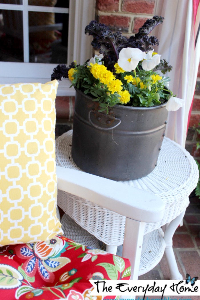 Southern Front Porch Decorated for Spring at The Everyday Home Blog