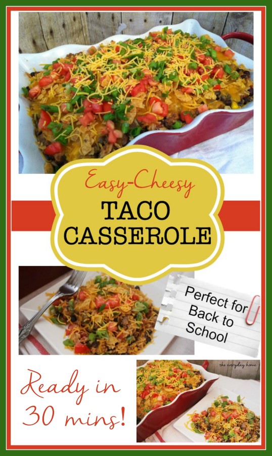 Easy Taco Casserole by The Everyday Home Blog #recipe #Casserole