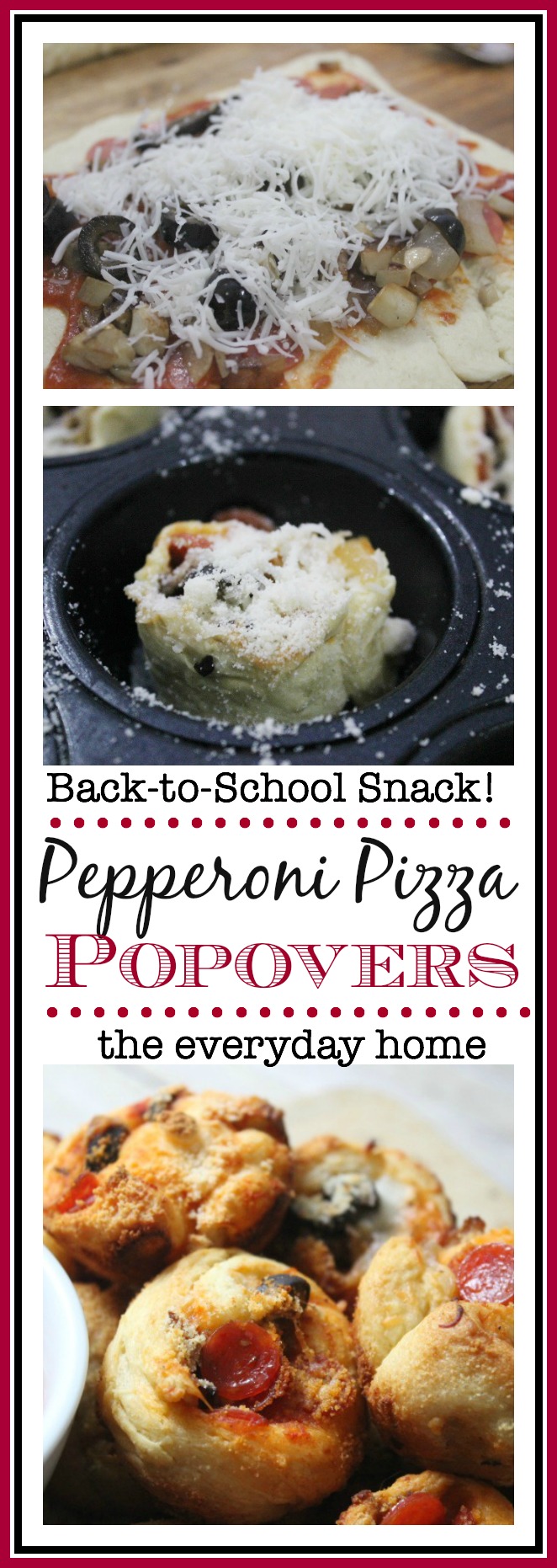 Pepperoni Pizza Popovers by The Everyday Home  #backtoschool #pizza #Pillsbury #easy #recipe #theeverydayhome