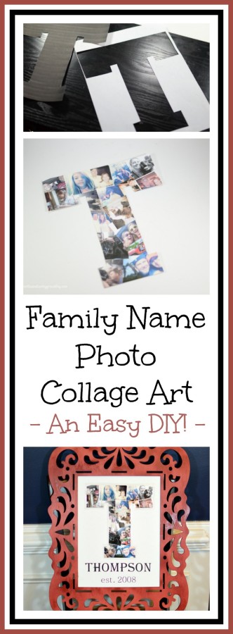 Family Photo Collage Art {Guest Post} at The Everyday Home  #DIY  #Craft 