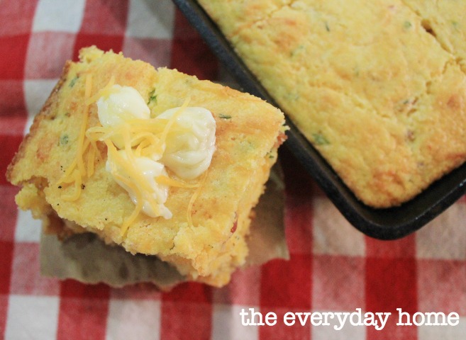 Bacon-Cheddar Southern Cornbread | The Best Recipes of 2015 | The Everyday Home | www.everydayhomeblog.com