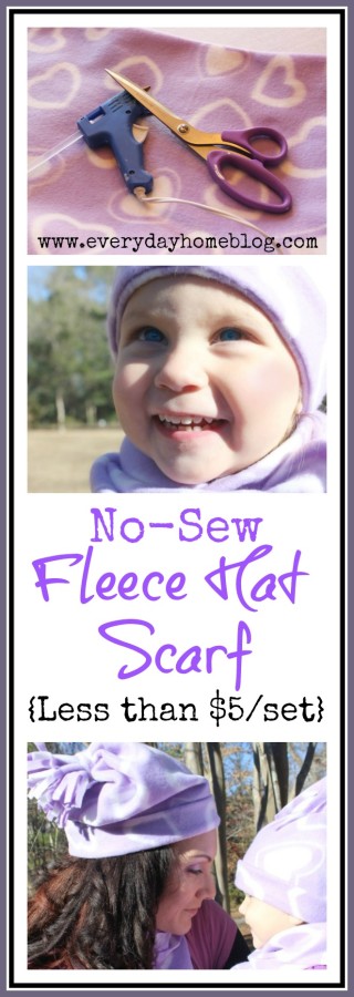 No Sew Winter Hat and Scarf by The Everyday Home #nosew #craft  #project #fashion #DIY #winter