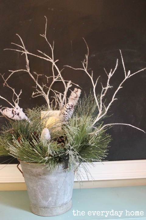 icy winter branches arrangement by Everyday Home Blog