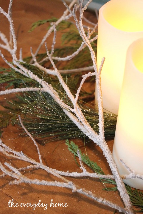 Easy, DIY Iced Winter Branches for Pennies (or free!) from The Everyday Home  #crafts #winterprojects #easy #DIY #Winter
