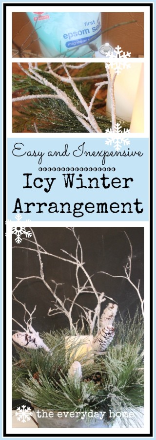 Icy Winter Branches Arrangement by The Everyday Home #WinterProject #Crafts #DIY #10MinDecor