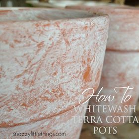 How to Whitewash Terra Cotta Pots - Snazzy Little Things -- Inspired by Spring Blog Hop at The Everyday Home