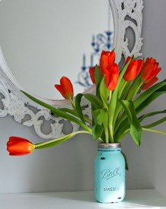 Painted Mason Jar Tulip Vase - It All Started with Paint- Inspired by Spring Blog Hop at The Everyday Home