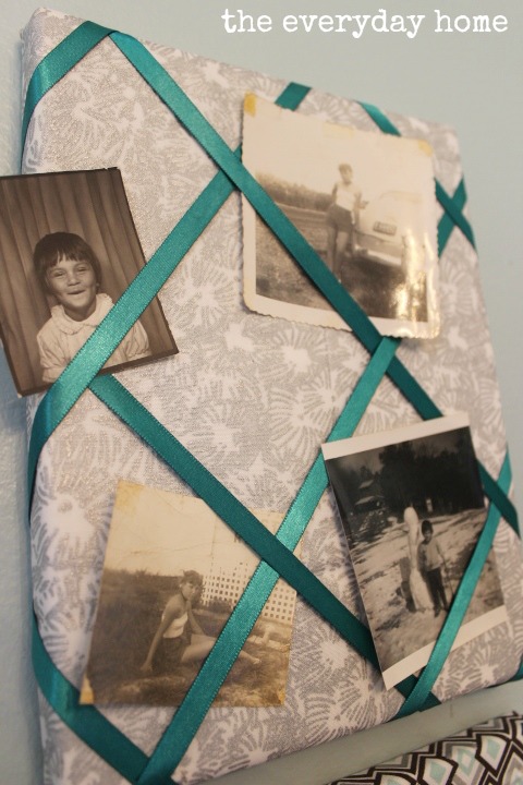 How to Make a No Sew Fabric Covered Memory Board by The Everyday Home