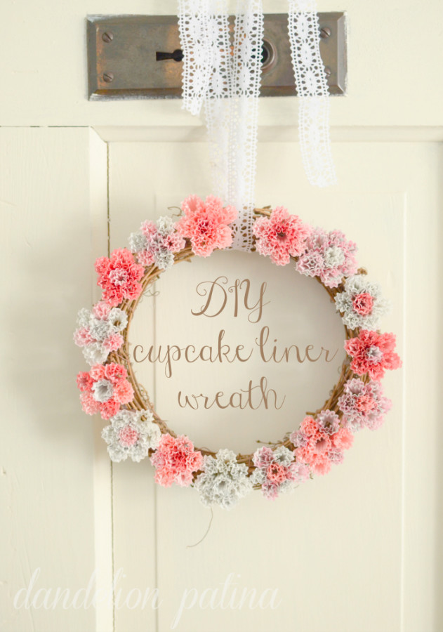 DIY Cupcake Liner Wreath - Guest Post by Dandelion Patina - at The Everyday Home Blog