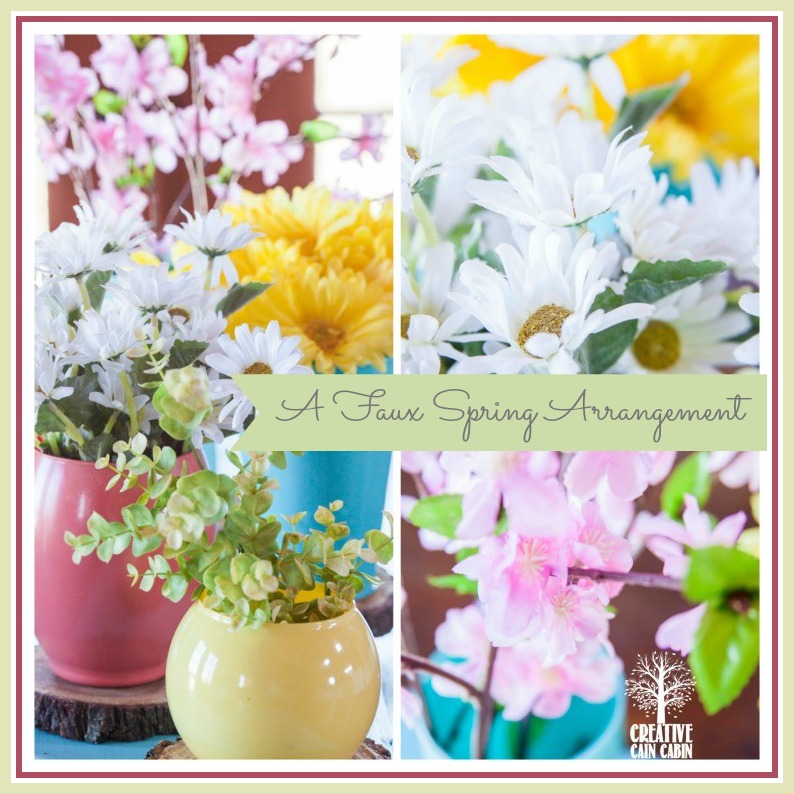 Faux Spring Arrangement {Guest Post} Creative Cain Cabin at The Everyday Home / www.everydayhomeblog.com