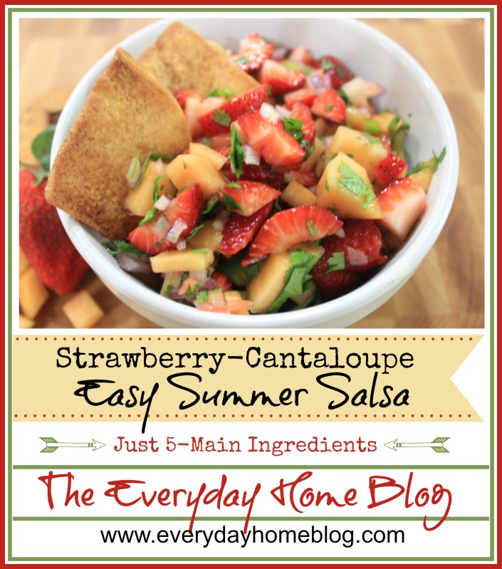 Strawberry-Cantaloupe Summer Salsa by The Everyday Home / www.evevrydayhomeblog.com