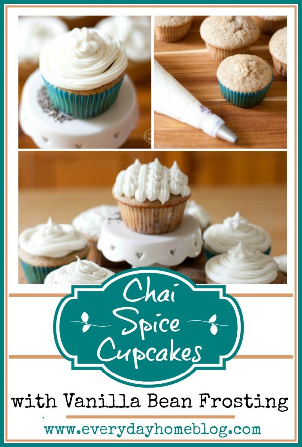 Chai Spice Cupcakes with Vanilla Bean Frosting by Cupcakes and Crinoline at The Everyday Home / www.everydayhomeblog.com