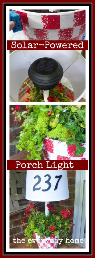 Solar Light Lamp Planter by The Everyday Home  www.everydayhomeblog.com