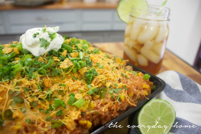 Mexi Cheesy Rice and Chicken Skillet | The Everyday Home | www.everydayhomeblog.com