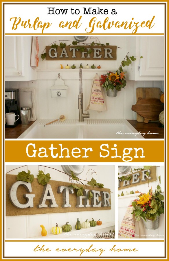 Burlap and Galvanized Letter Sign | Easy DIY Project | The Everyday Home | www.everydayhomeblog.com