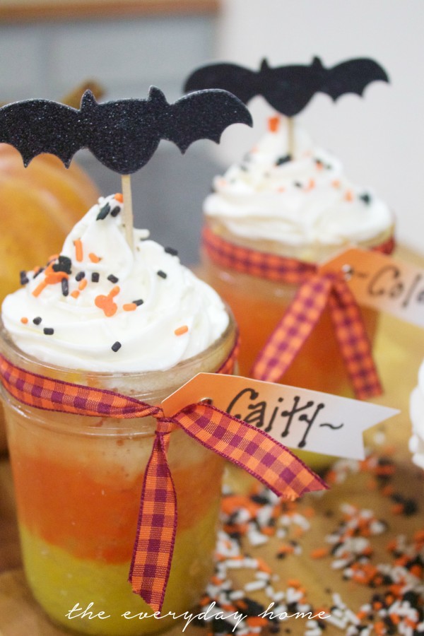 Halloween Cupcakes in a Jar | Candy Corn Style | The Everyday Home | www.everydayhomeblog.com