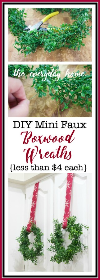 Make Your Own Mini Faux Boxwood Wreaths | The Everyday Home | www.everydayhomeblog.com