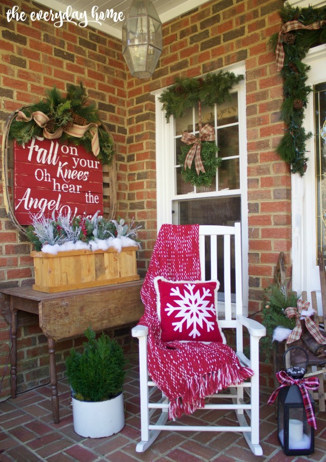 Farmhouse Style Front Porch | 2015 Christmas Home Tour | The Everyday Home | www.everydayhomeblog.com