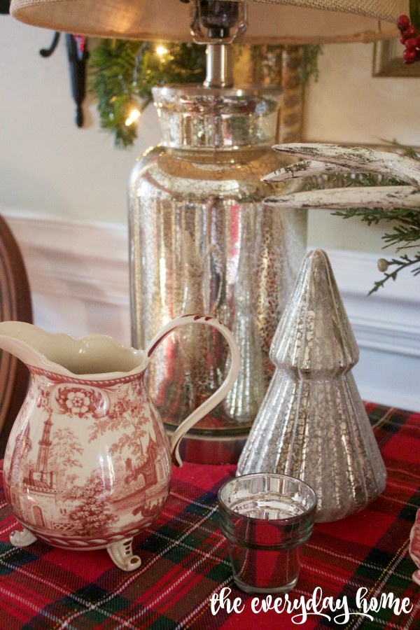 Mercury Glass Accessories | 2015 Christmas Dining Room Tour | The Everyday Home | www.everydayhomeblog.com