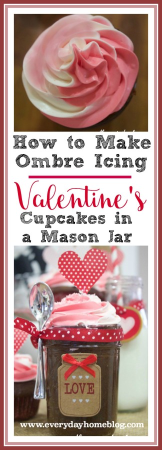 How to Make Ombre Valentines Cupcakes in a Jar | The Everyday Home | www.everydayhomeblog.com