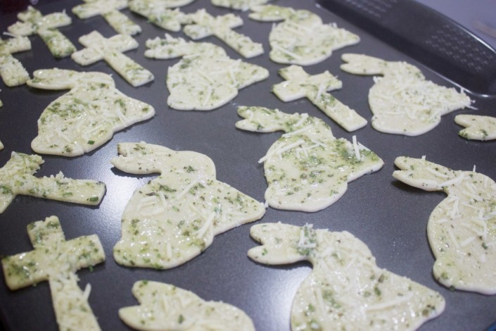 Bunny Crackers - Unbaked Crackers on Tray