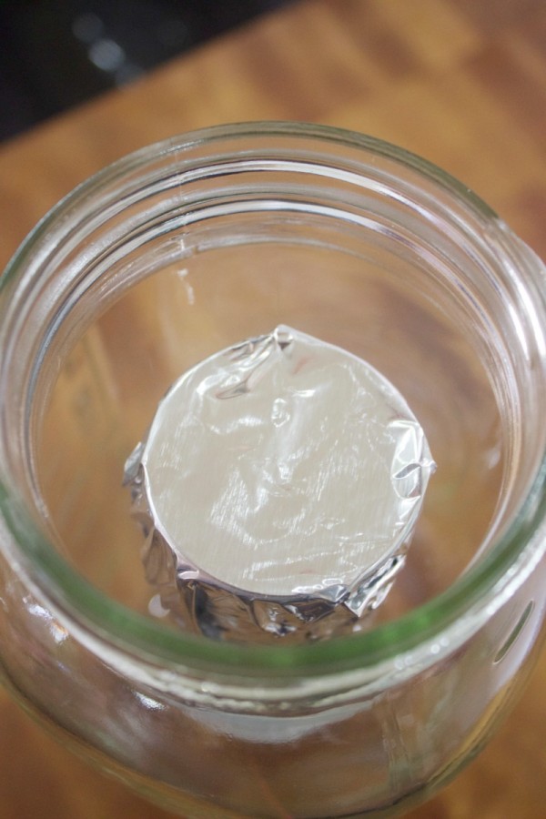 Foil Covered Cylinder in Jar