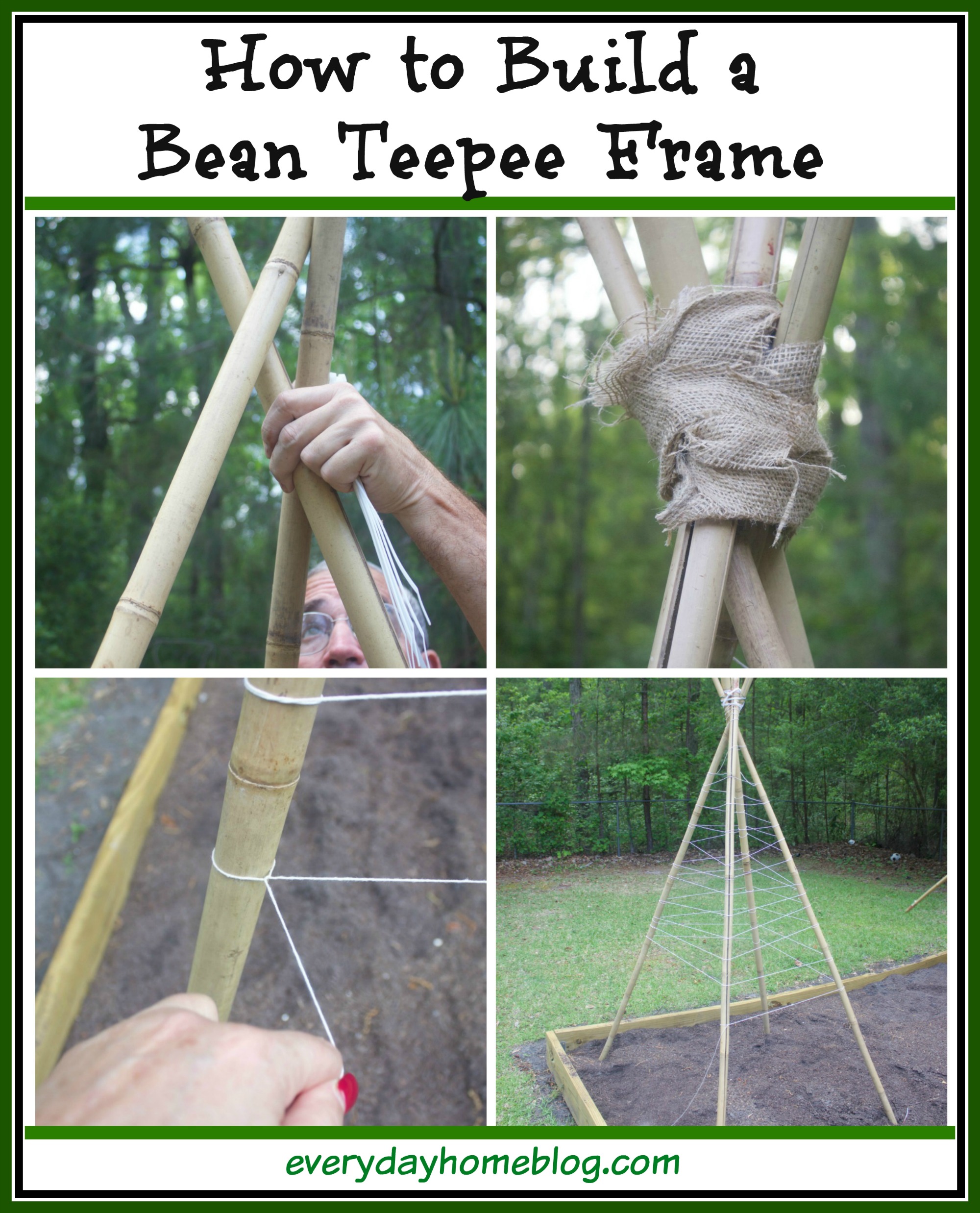 How to Build a Bean Teepee Frame | The Everyday Home Blog
