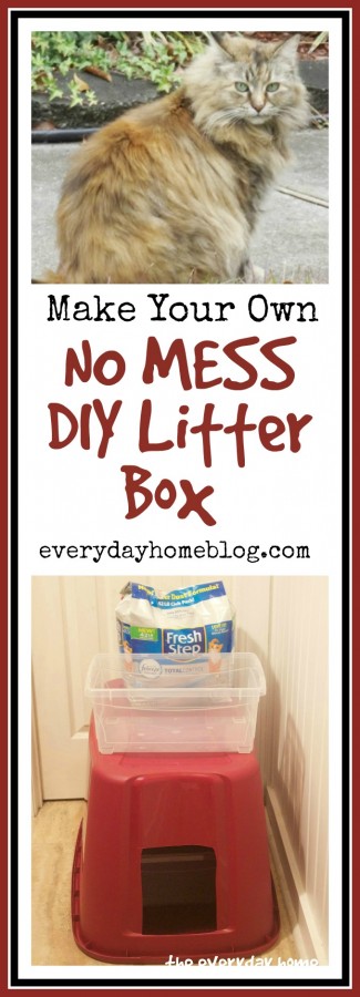 DIY No Mess Litter Box | www.everydayhomeblog.com