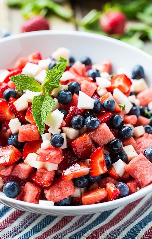 Red White & Blueberry Fruit Salad | The Everyday Home