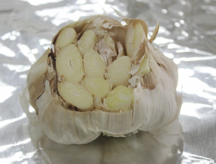 Place garlic on foil