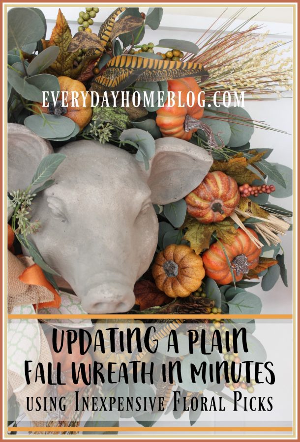 using-inexpensive-floral-picks-to-update-a-plain-fall-wreath | the everyday home | www.everydayhomeblog.com