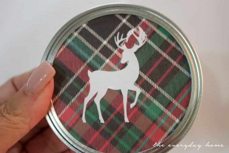 deer-sticker-on-plaid-paper-for-christmas-ornament | The Everyday Home | www.everydayhomeblog.com