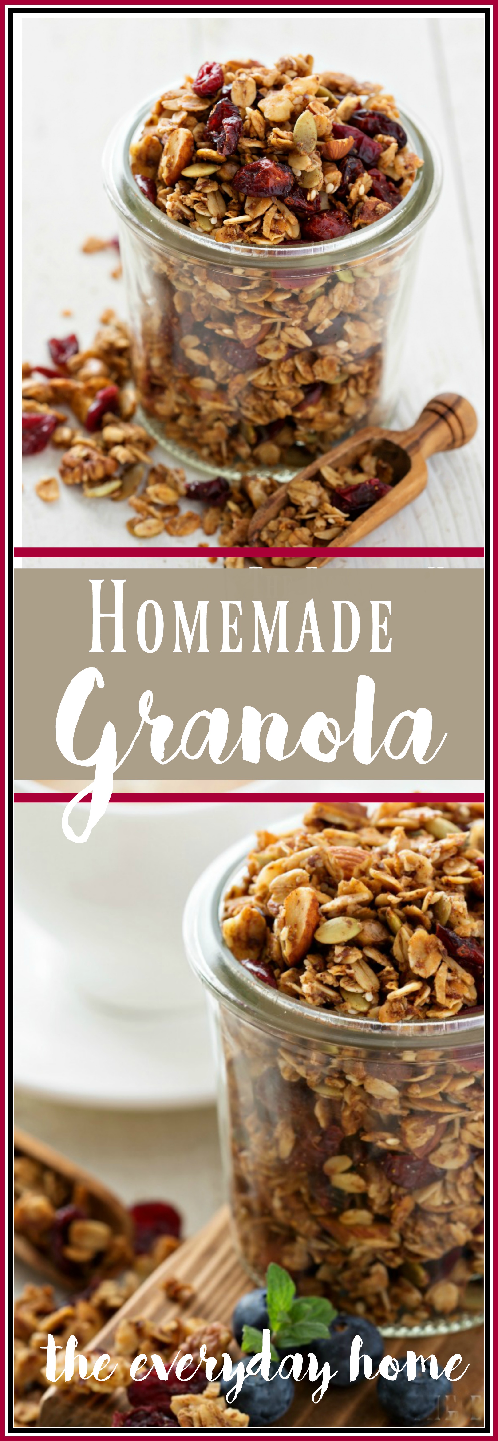 easy-homemade-granola-with-cranberries-and-nuts | The Everyday Home | www.everydayhomeblog.com