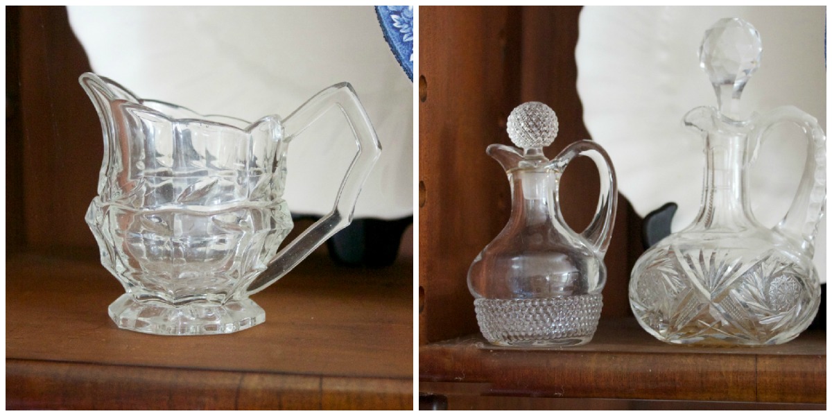 vintage-glassware-in-an-english-hutch | The Everyday Home | www.everydayhomeblog.com