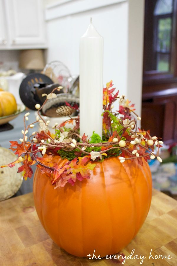 diy-pumpkin-candleholder-planter | The Everyday Home | www.everydayhomeblog.com